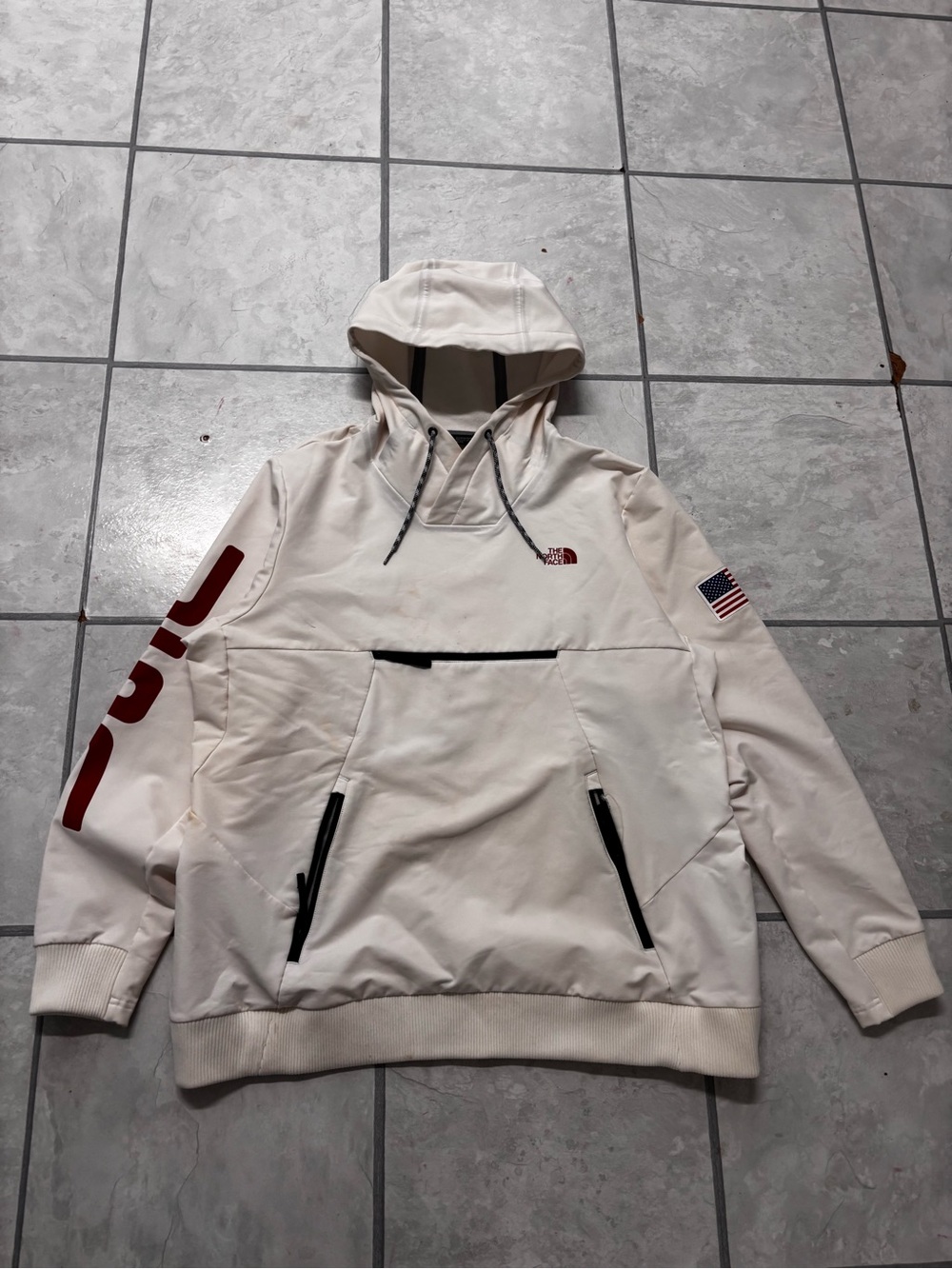 The North Face Men’s Cream Waterproof Japan style Pullover Hoodie Size Xl